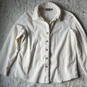 Croft & Barrow Cream corduroy button down